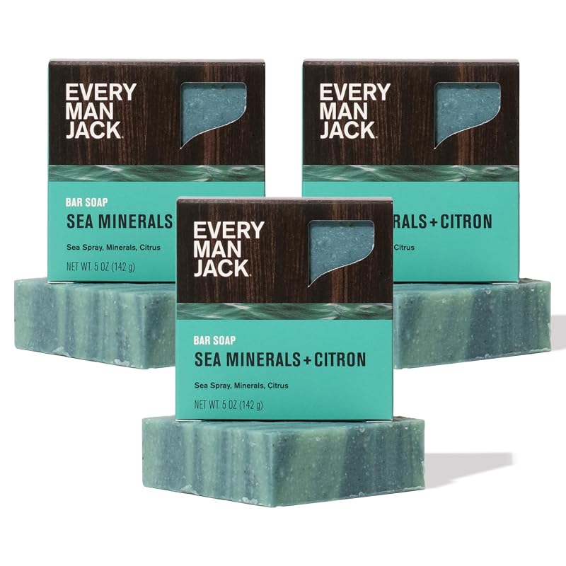 Every Man Jack Sabonete em Barra Corporal Sea Minerals Citron, 3 unidades de 142 g