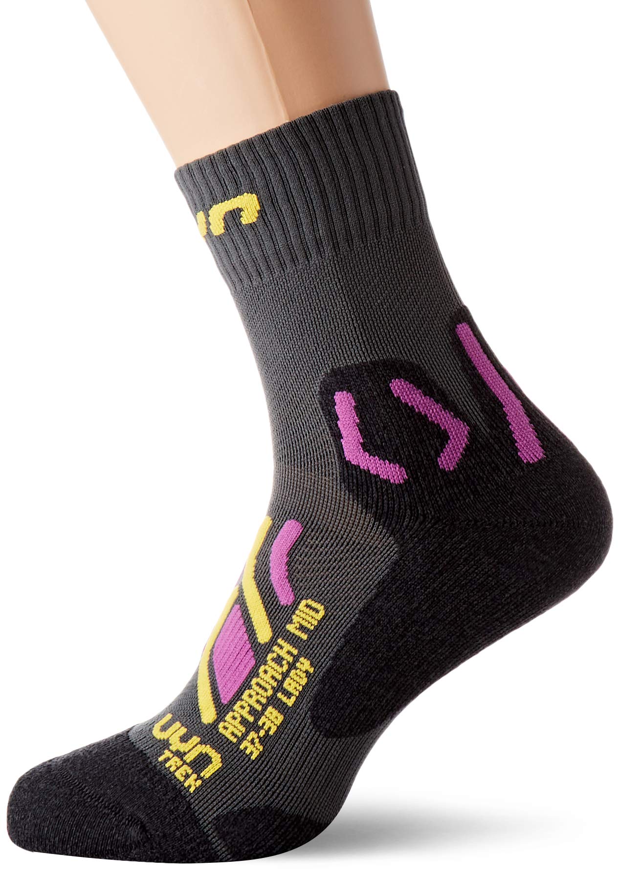 UYN S100199 TREKKING APPROACH MID Socks Women's Grey/Yellow 40