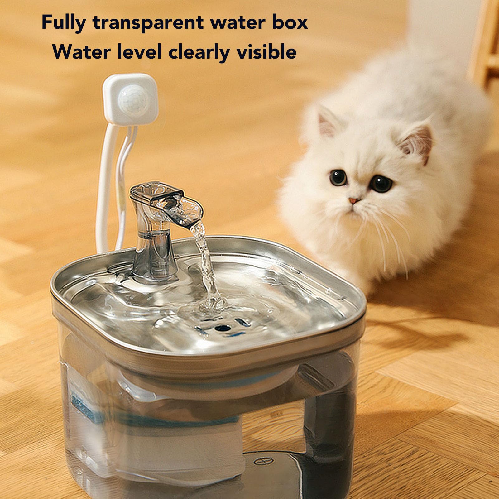 Fuente de Agua para Gatos, Fuente de Agua para Mascotas de Acero Inoxidable con Filtros de Repuesto, Fuentes Silenciosas para Gatos para Beber, Dispensador Automático de Agua