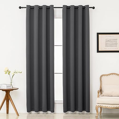 Miniatura 50 de Pickluc Cortina opaca para dormitorio, bloqueo de luz, aislamiento de calor, reducción de ruido, tela más gruesa, extra plegable, 2 paneles, 42