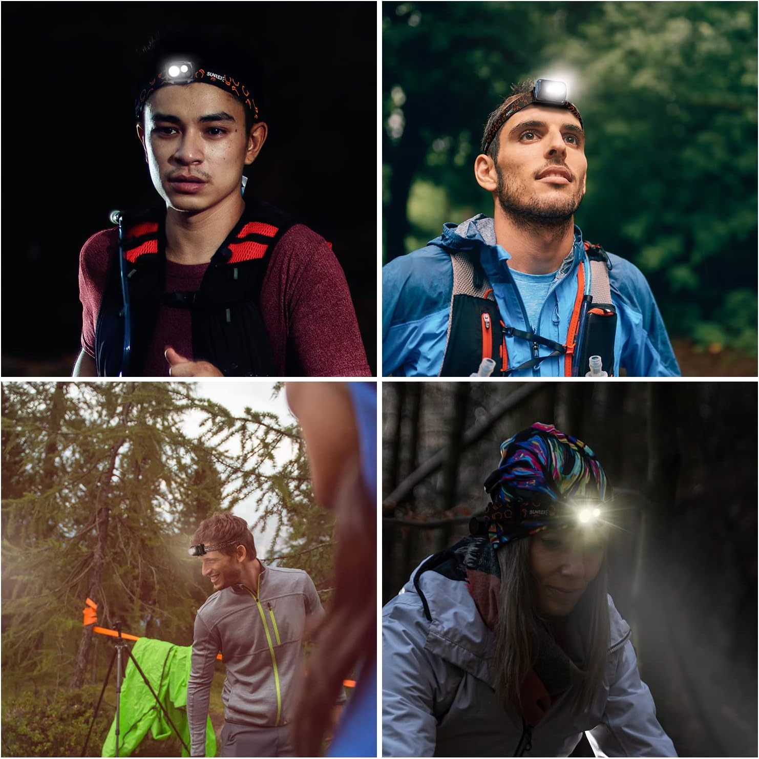SUNREI Youdo-X LED Headlamp Flashlight, Lightweight IPX8 Waterproof 300 Lumen Bright Work Headlight with Sensor Mode for Outdoors, Camping, Running, Storm, Survival, 3 AAA Batteries Included - Black : Everything Else