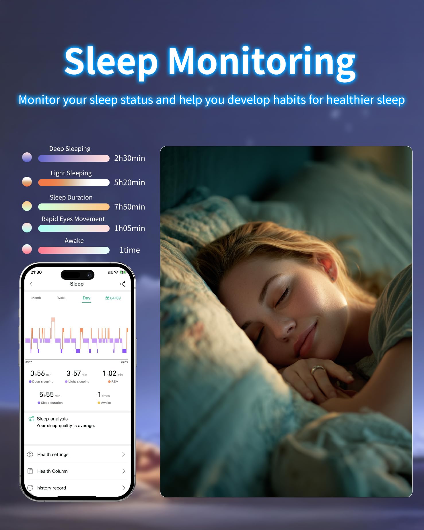 Smart Ring Tracker per donne e uomini, Smart Ring Tracker con ossigeno nel sangue/pressione sanguigna/frequenza cardiaca/monitoraggio del sonno/contapassi/controllo dei gesti/fitness tracker