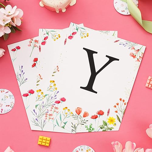 Miniatura 4 de Wildflower - Cartel de feliz cumpleaños con diseño de guirnalda y letrero de decoración de fiesta, pre-encordado, sin bricolaje, tema floral,