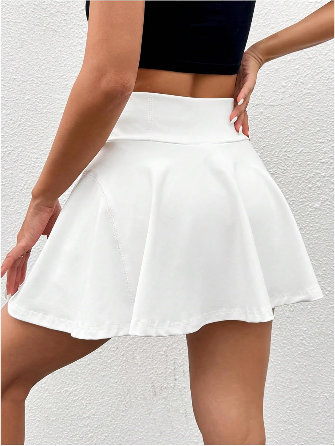 Verdusa Women's High Waisted A Line Ruffle Skorts Fitted Mini Skirt with Built in Shorts - Image 2