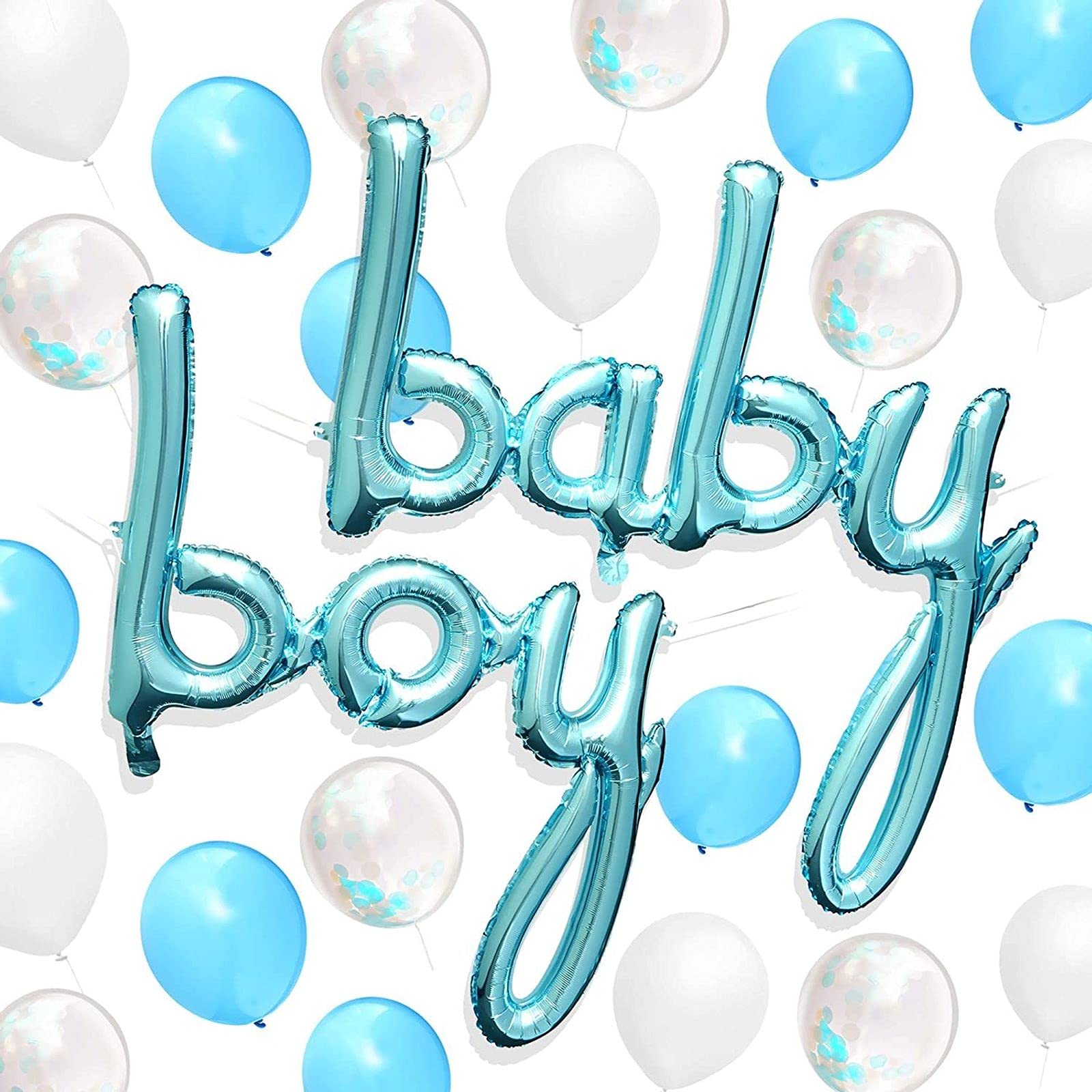 Sparkle and Bash Baby Shower Balloons (52 Piece Set), Blue and White