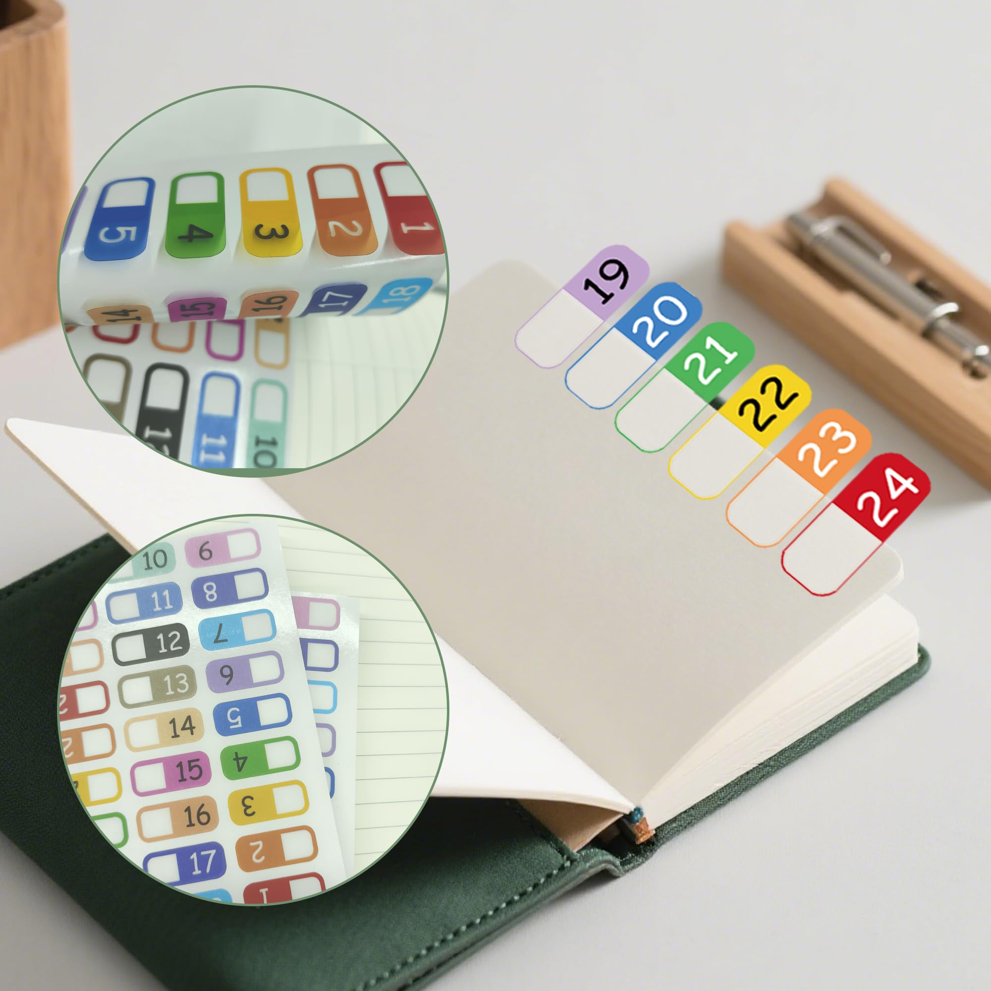 1 to 30 Number Index Labels Multicolor Alphabet Tabs A-Z Tab