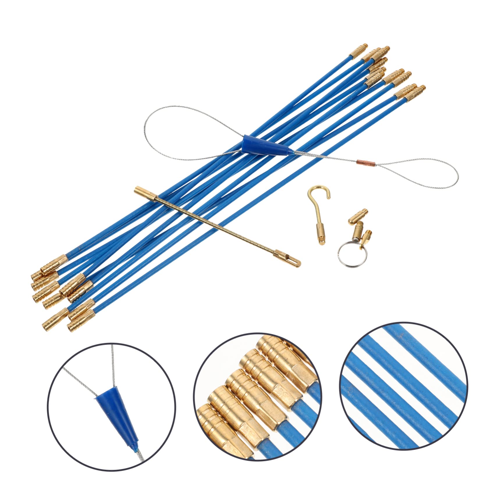 NUOBESTY 2 Sätze Kabeldurchziehhilfe Fiberglas Einziehhilfe für Elektrischen Kabelverlauf für Wände Decken und Engen Räumen Einfach zu Bedienen und Ergonomisch Gestaltet