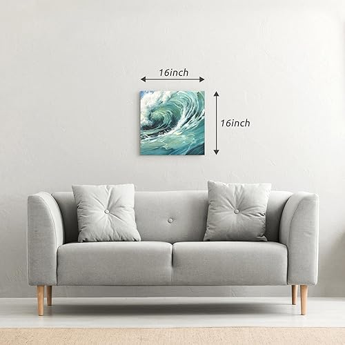 Miniatura 6 de arttitue Lienzo decorativo para pared, diseño de olas del océano, pintura de agua de mar, decoración de paisaje marino, decoración para baño, sala