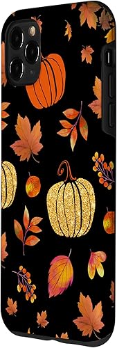 Miniatura 2 de iPhone 11 Pro Max Otoño Hojas y Calabazas Patrón Halloween Otoño Caso