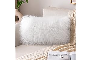 MIULEE White Faux Fur Pillow Case for a Lavish Home Decor