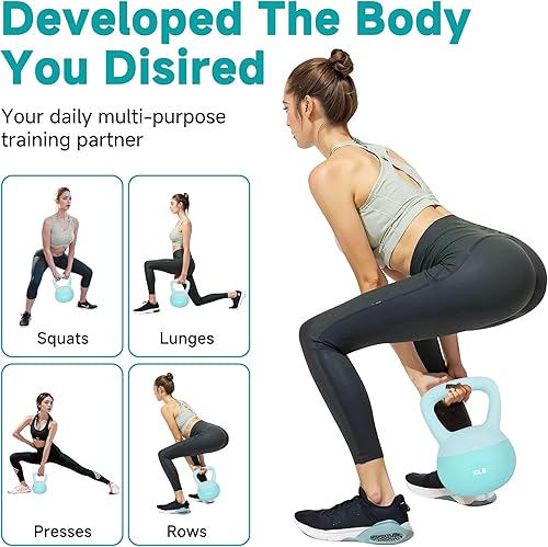 Miniatura 6 de Leikefitness Pesas rusas suaves, pesas de acero rellenas para mujeres y hombres, pesas rusas suaves codificadas por colores, antideslizantes,