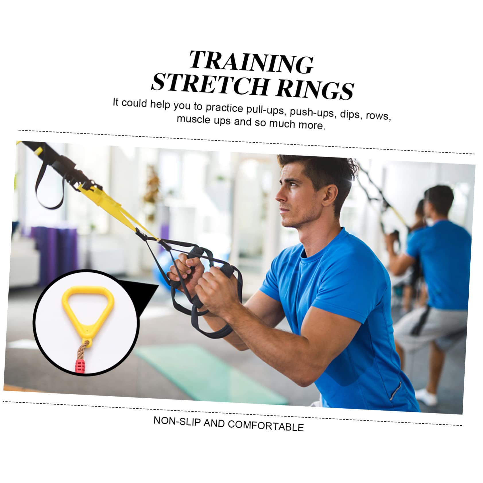 NAMOARLY 1Pair Exercise Rings Indoor Pull Up Handles for Fitness Training Ergonomic Grip Height Design for Building Strength and Agility