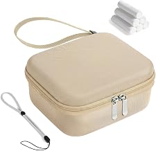 TiMOVO Hard EVA Carrying Case for Shark ChillPill, Champagne | 6 Replacement Filter Wicks & Wristlet Attachment, Variable Handle Slim Portable Hard Shell Travel Case for Fan Accessories