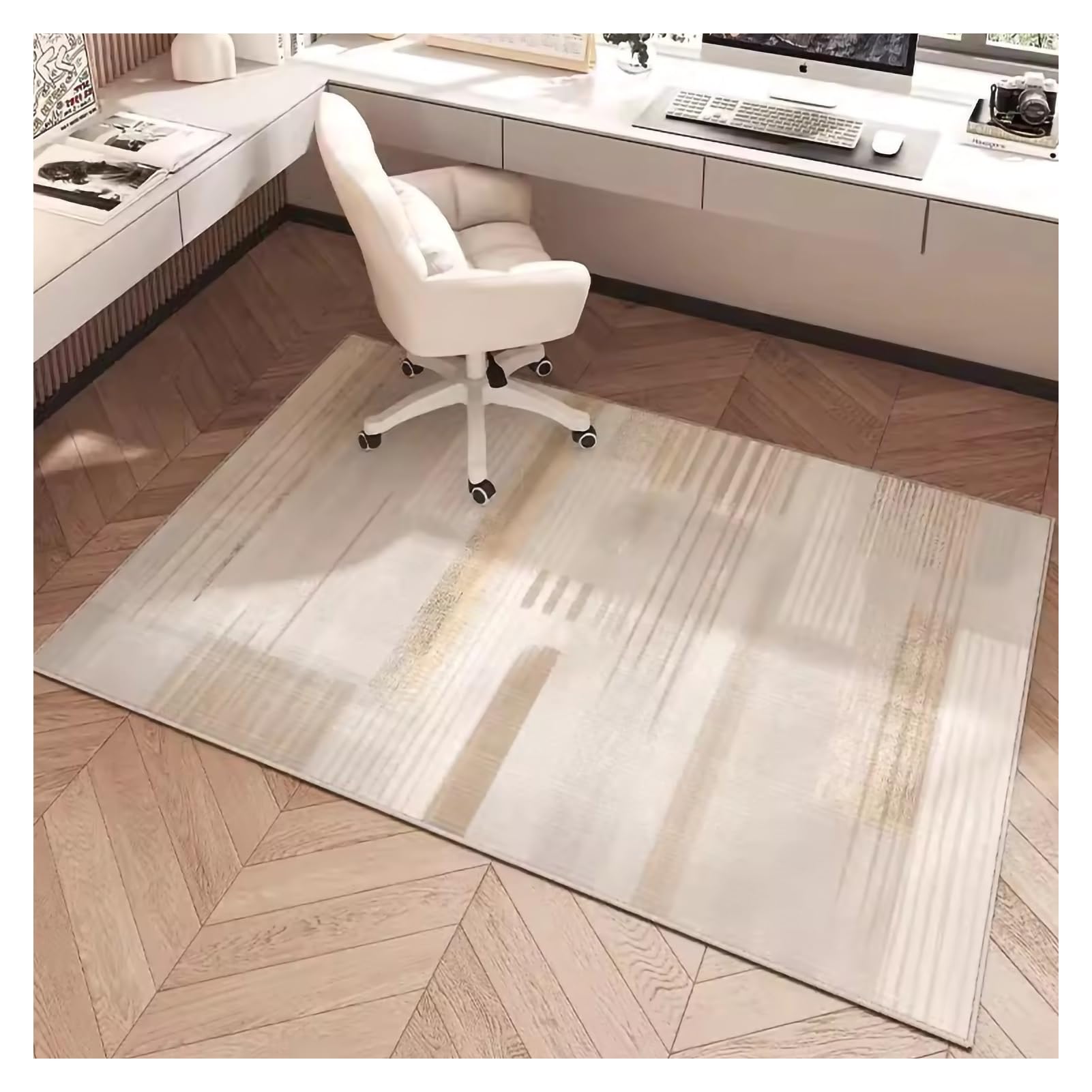 Protector de Alfombra para Silla, tapete de Oficina, insonorizado, Antideslizante, Giratorio, fácil de Limpiar (Color: Estilo 2, tamaño: 120 x 80 cm/47,2 x 31,4 Pulgadas)