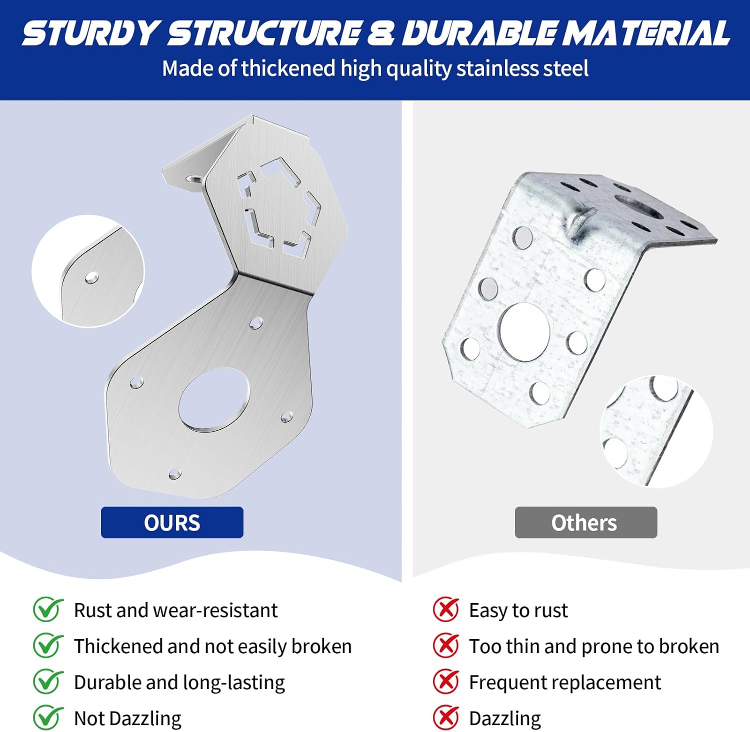 Watermelon Light Brackets - 2Pack Stainless Steel Watermelon Mirror Turn Signal Angled Bracket Holder Universal Kit for Watermelon Light Turn Signal (Lights not Included)