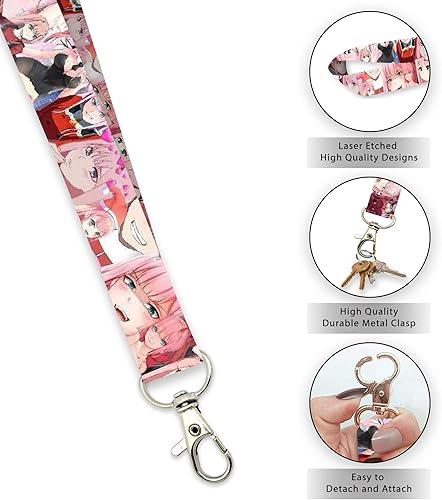 Miniatura 4 de AkinaWay Zero Two Darling - Llavero con cordón, color rosa, Rosado