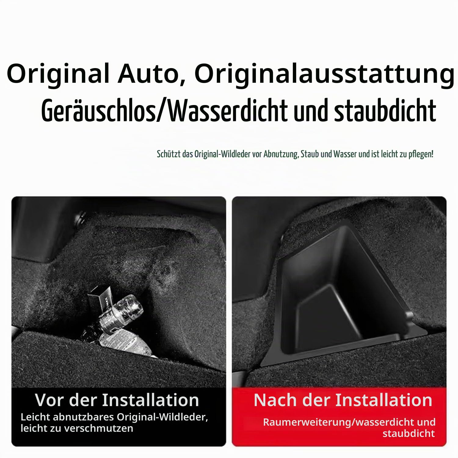 Auto-Aufbewahrungsbox für Tesla Model Y Juniper 2025 2026 Kofferraumseite Links rechts, Aufräumen, Paket, Beflockung, Mattenabdeckung, Organizer,A Set 4PCS