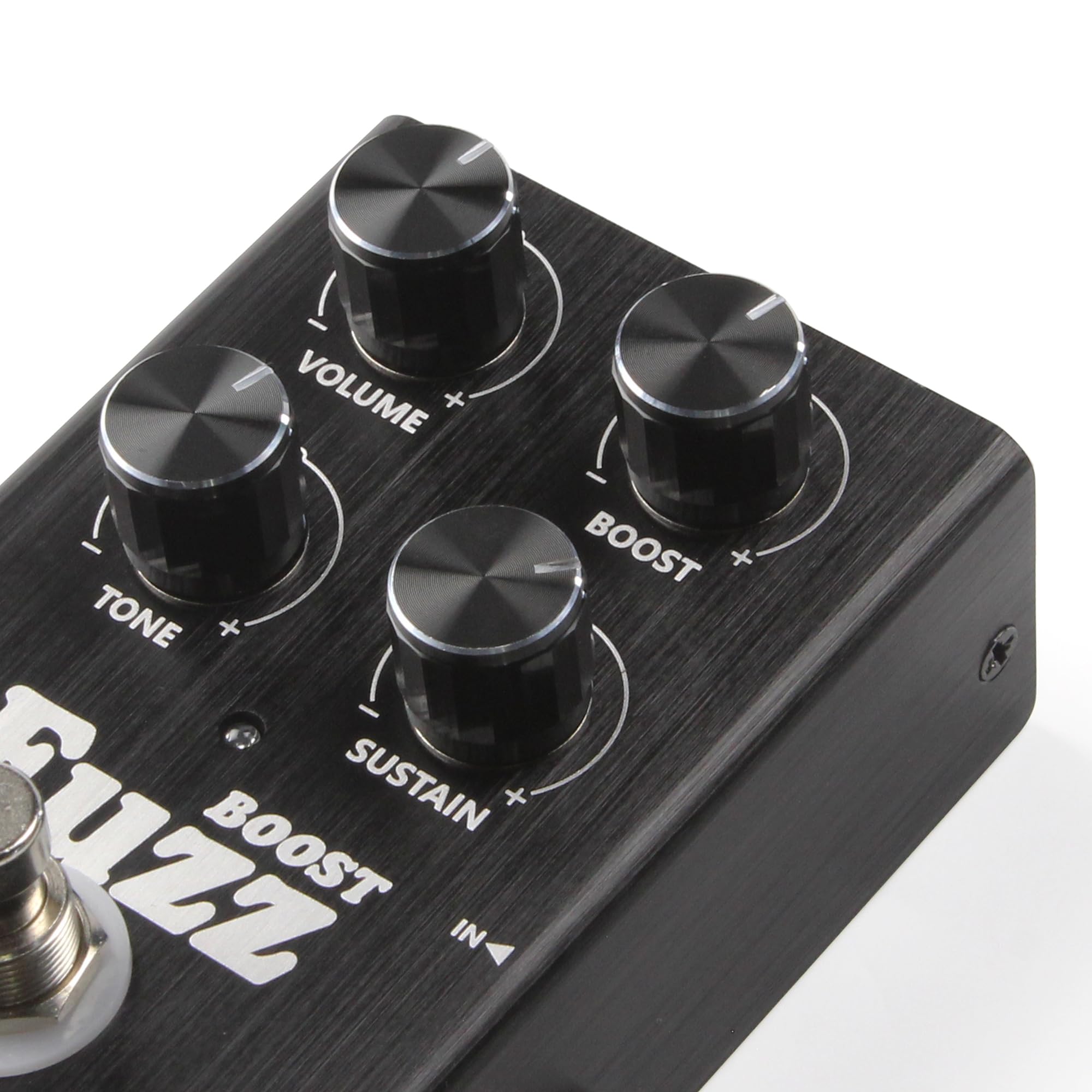 FLEOR Pédale Fuzz avec Boost, effets Fuzz de style vintage avec sustain épais, pédale de guitare True Bypass pour guitare électrique et basse