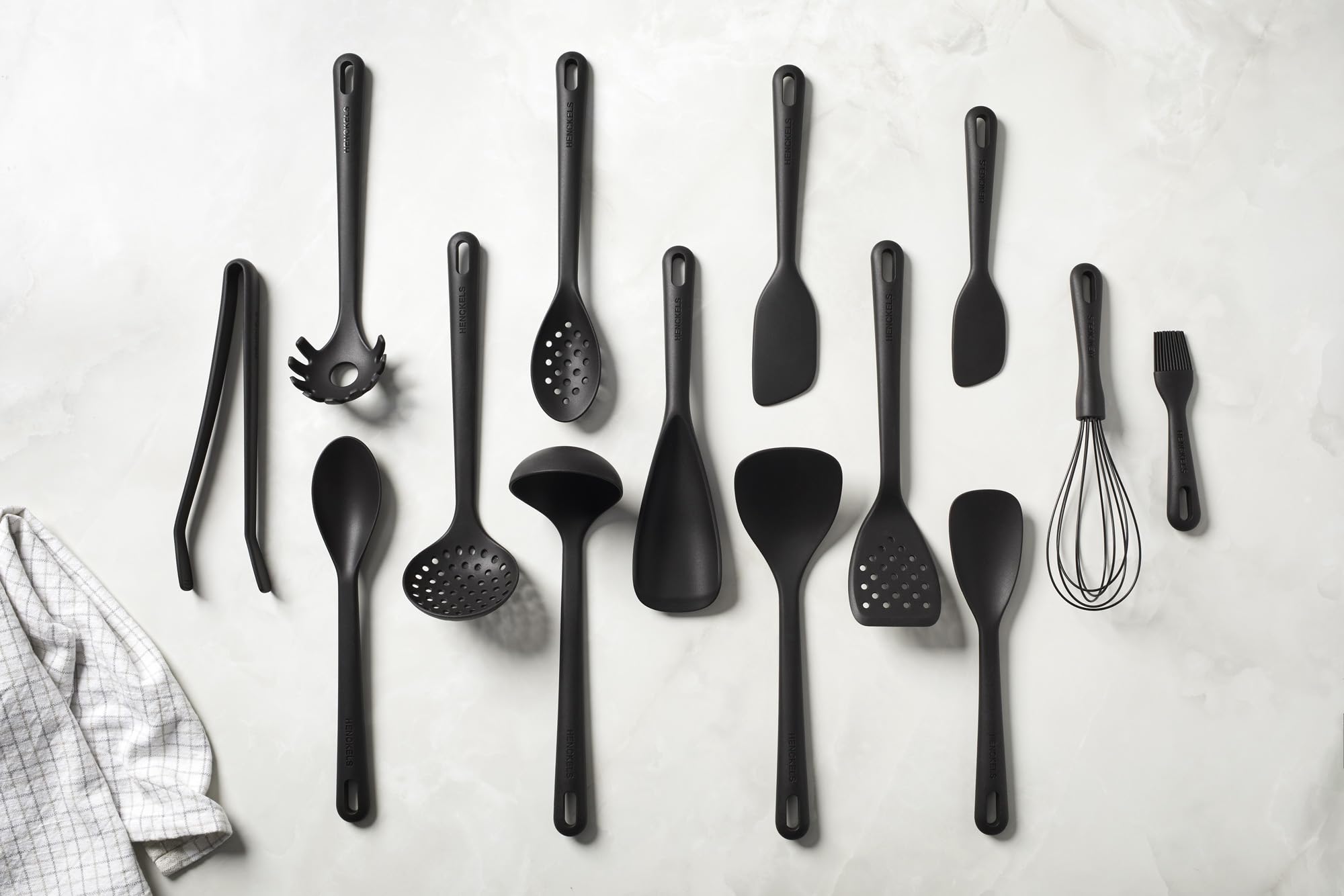 HENCKELS 1029999 - Utensilios de cocina de ónice de silicona, color negro