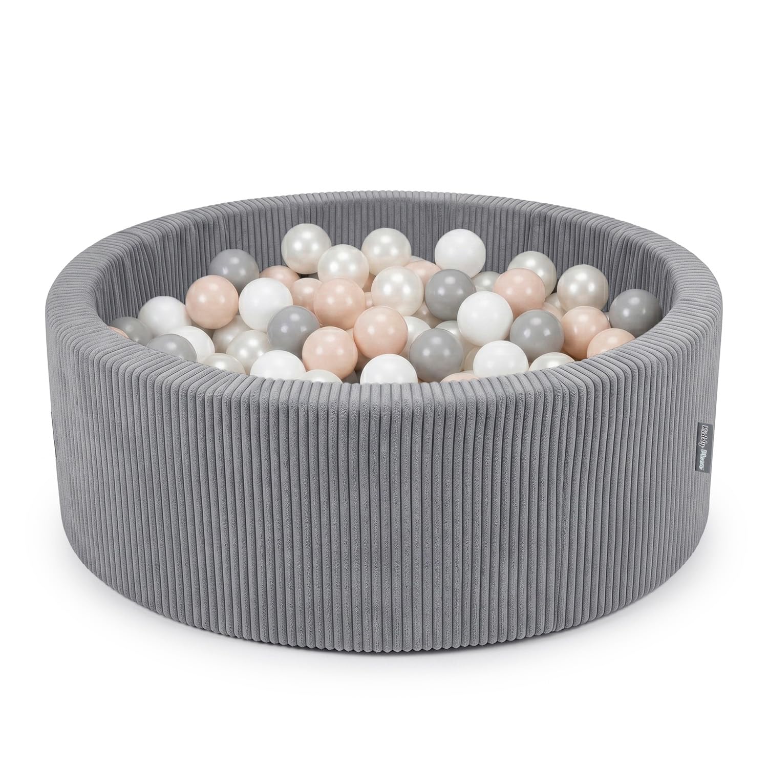 KiddyMoon Ball Pit For Baby And Toddler, Soft Play Ball Pit, 90 X 30 Cm With 200 Balls, Soft Foam Ball Pool, Ribbed Washable Cover