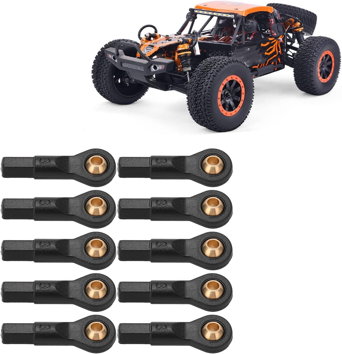 VBESTLIFE M2.5 Ball Holder Tie Rod Ends Ball Joint Link, 10Pcs Lever Steering Linkage Tie Rod End Ball End fit for 1:10 Scale RC Car