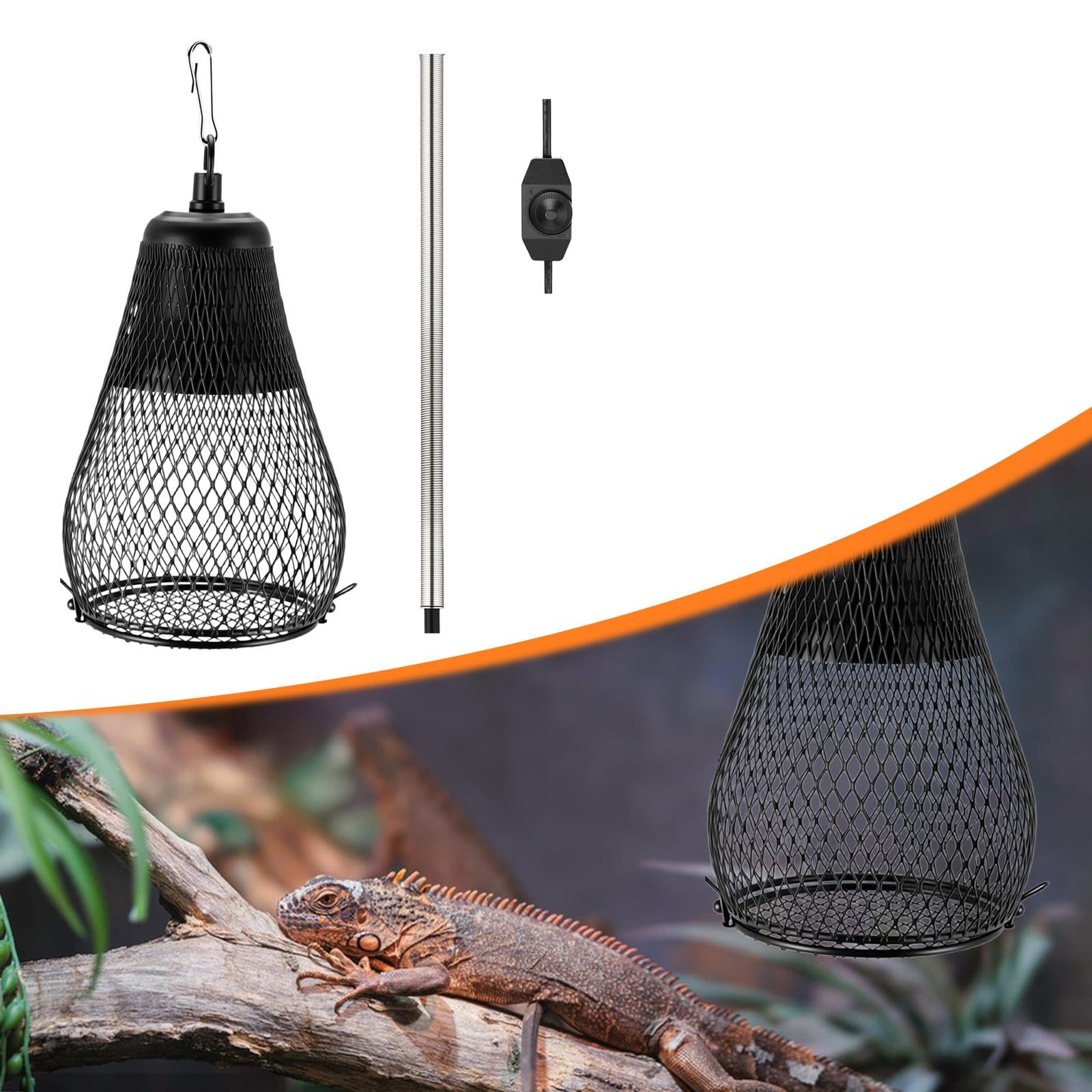 MagiDeal Protezione per lampada riscaldante per rettili, spina UE, cupola di protezione per lampada riscaldante per rettili e tartarughe, per anfibi