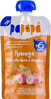 Papapá, Papinha infantil, Sabor Frango, Grão-de-Bico e Vegetais, 120g, Laranja