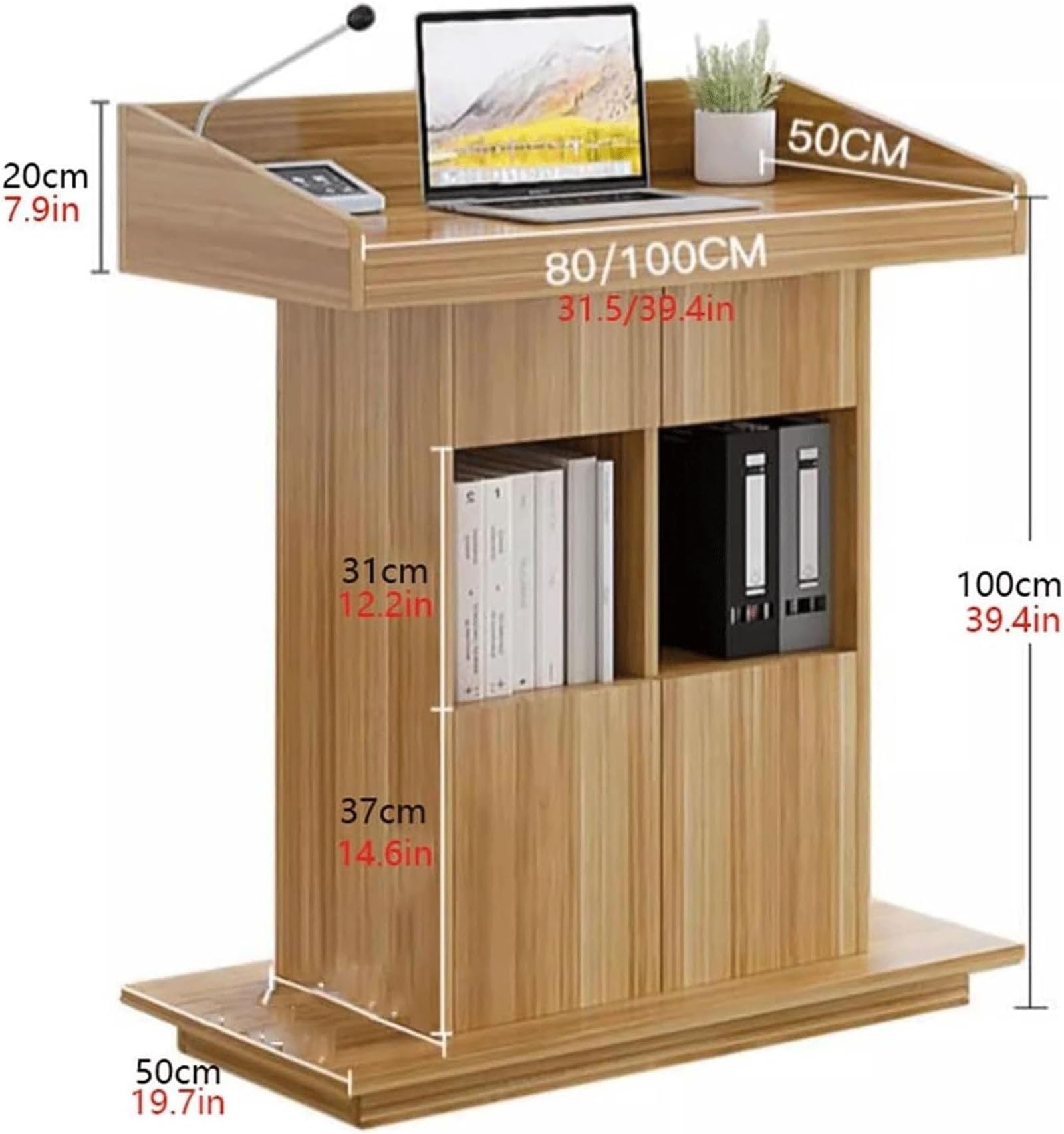 Leggio portatile regolabile con Sto & Ders – 100 cm podio per chiesa, ufficio, aula seminario – supporto ideale per presentazioni (nero)