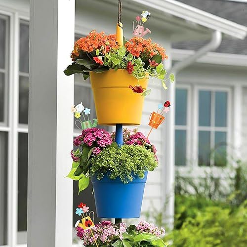 Miniatura 5 de 7 estacas de metal para jardín, decoración de flores de animales de primavera para exteriores, adornos decorativos de jardín de 10.4 pulgadas, palo