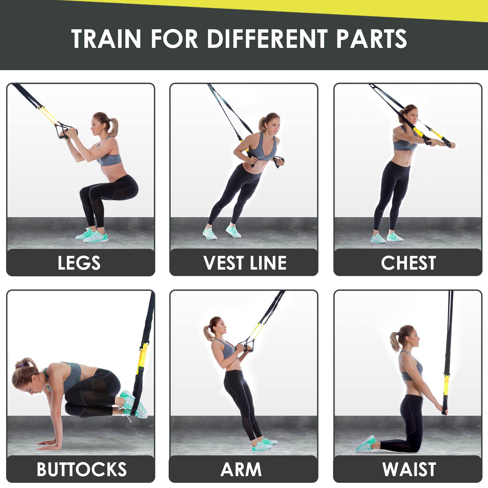 Kit Sangle De Suspension TRX Fitness 400kg - Entraînement Complet Maison & Gym Avec Ancrage Porte Et Ceinture Extension