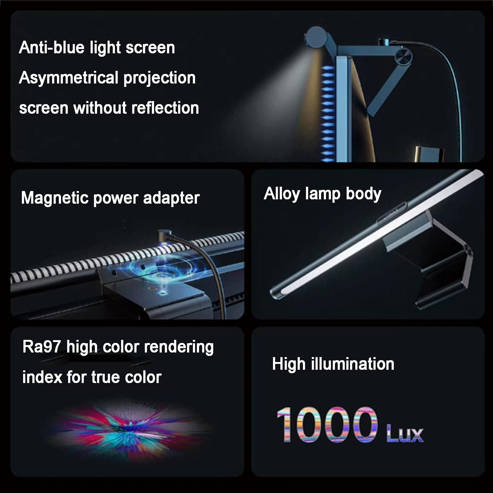Barra Luminosa per Monitor con Retroilluminazione RGB, Lampada da 50 Cm con Funzione di Riproduzione Musicale, Temperatura Colore 3000-6000K, con Telecomando, Antiriflesso