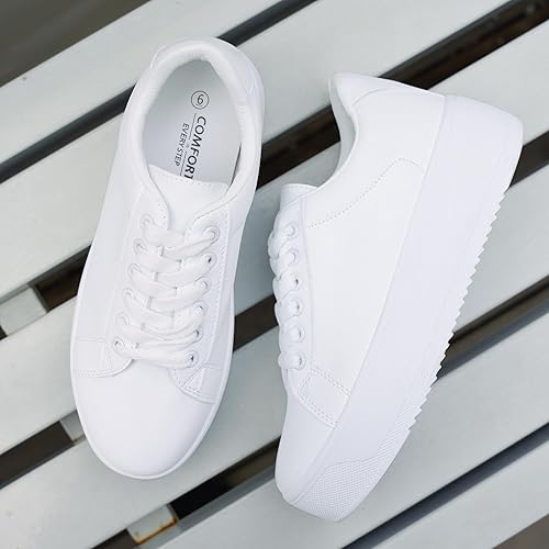 Miniatura 6 de JABASIC Zapatos deportivos de moda para mujer, con cordones, elegantes y cómodos para caminar