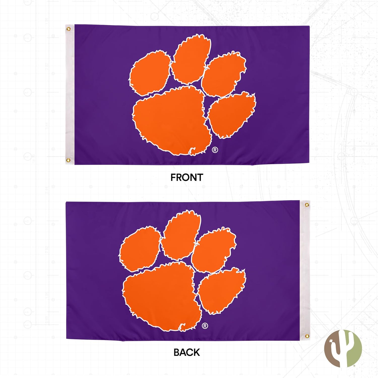 Desert Cactus Clemson University Flag Double Sided Tigers Banners 100% Polyester Indoor Outdoor 3x5 feet Flags (Double Sided - Flag D) - Image 2