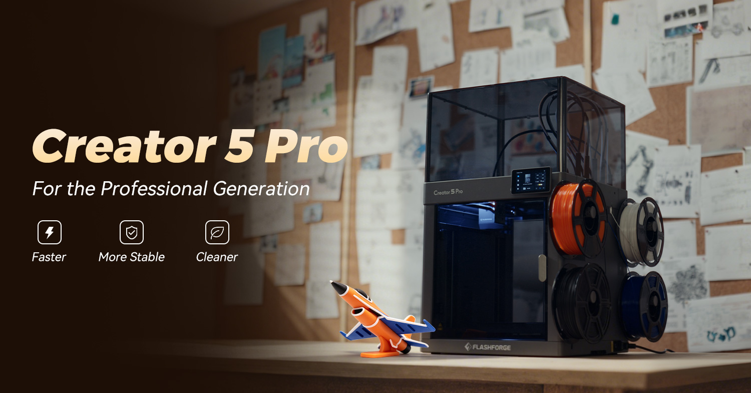 FLASHFORGE Creator 5 Pro 4-Toolhead 3D Printer, Industrial Multi