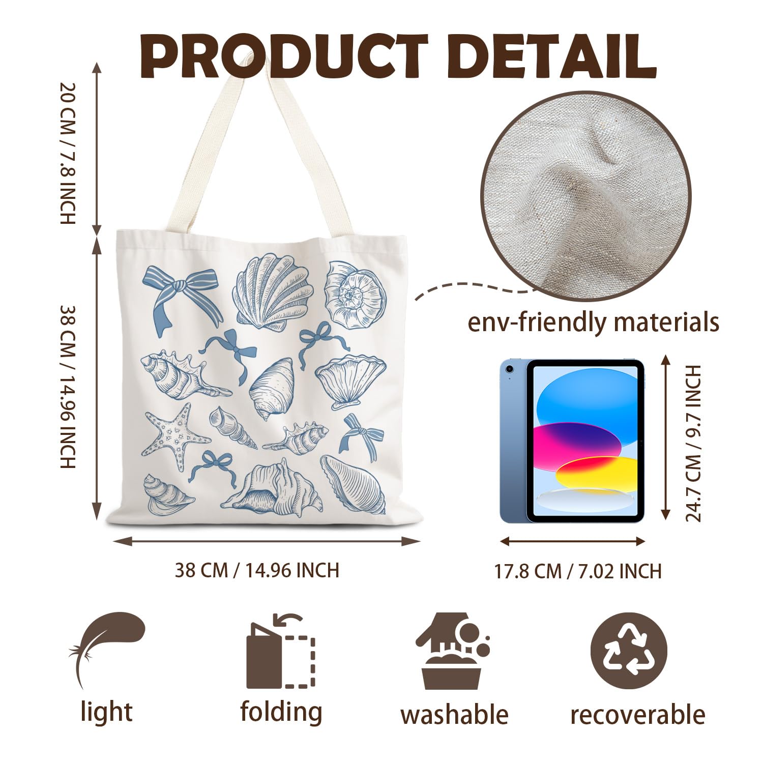 FBB Ocaen Beachy Ocean Sea Fish Reusable Grocery Shopping Bag