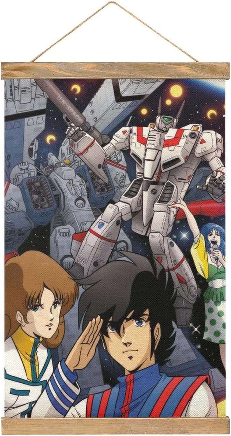 Robotech Macross Saga Scroll Magnet Poster Premium Wall Fabric Picture Art Wooden Frame Hanging Print Hanger Room Decor Oil Canvas Kit