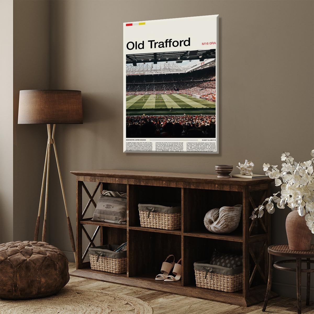 Stadium Wall Art old trafford poster Canvas Print for Home Office Bedroom Man Vintage Wall Decor 24x36inch Unframed