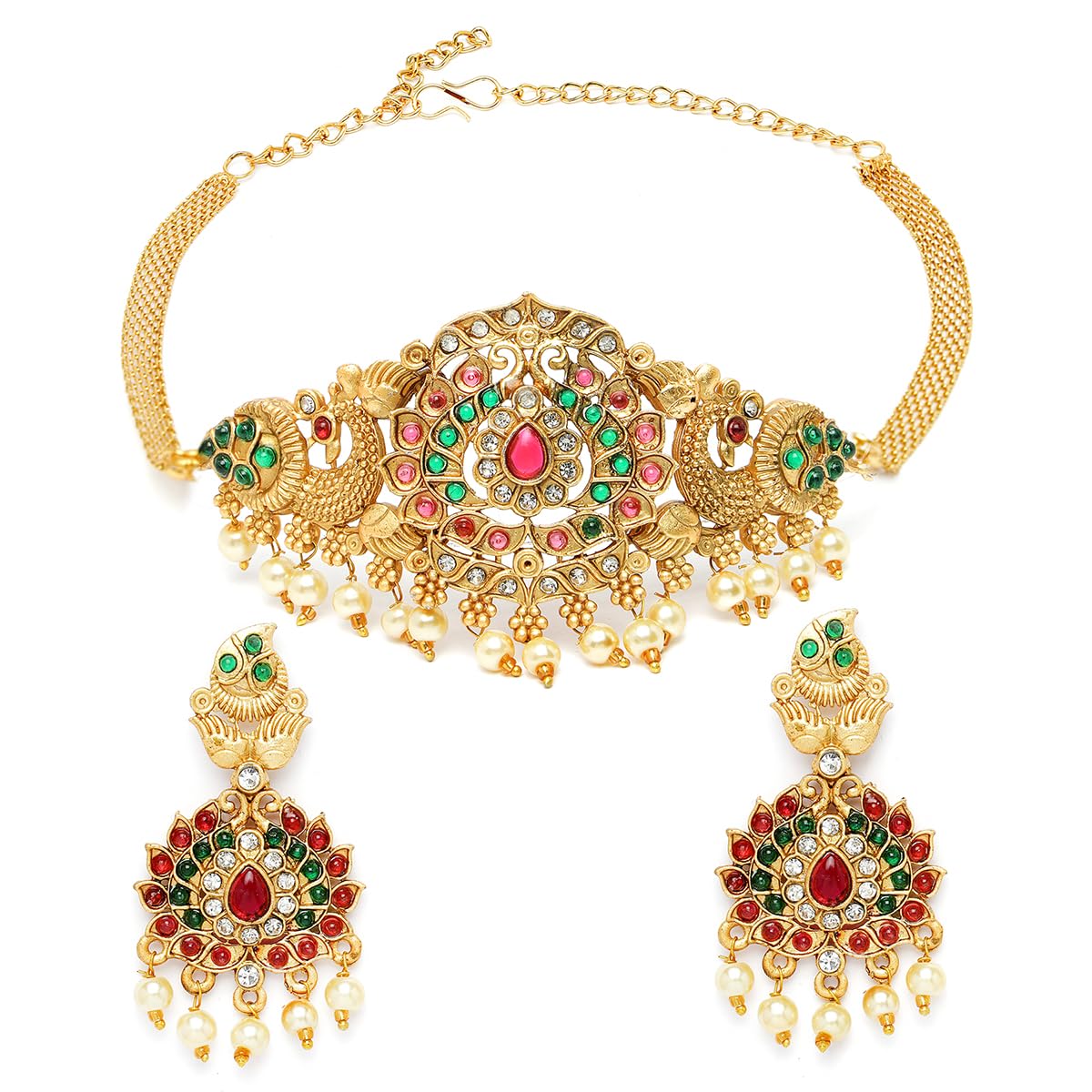 See full amazon price history chart for Karatcart Gold Plated Floral Design Choker Temple Jewellery Set for Women Karatcart Gold Plated Floral Design Choker Temple Jewellery Set for Women (B0CPM8CNBP) Amazon Price History, Amazon Price Tracker