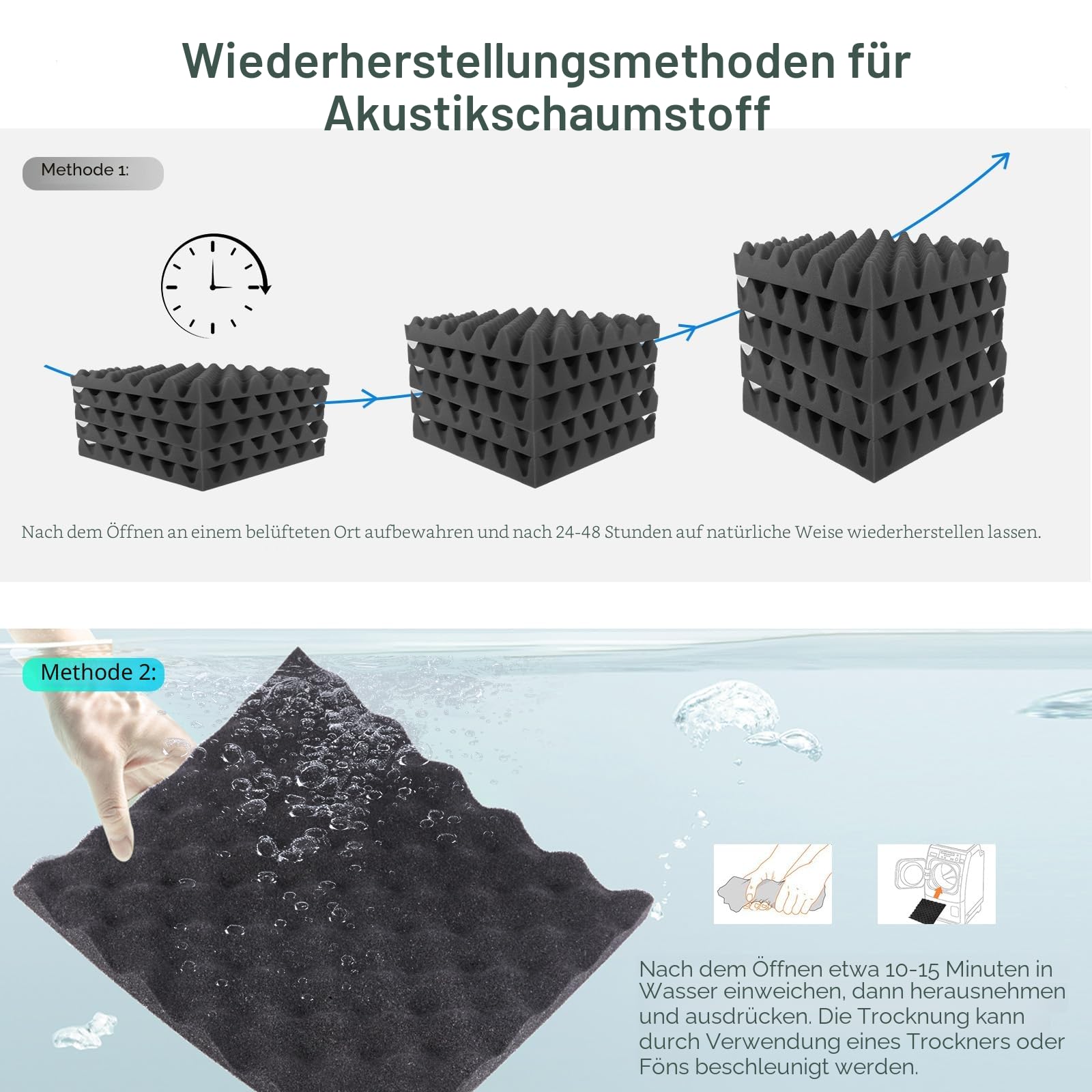 JBER 12 Stück Akustikpaneele Selbstklebend, Schallschutzplatten 30 x 30 x 3 cm, Hochdichte Akustikschaumstoff Wandpaneele für Aufnahmestudio, Heimbüro, Schlafzimmer, Spielzimmer