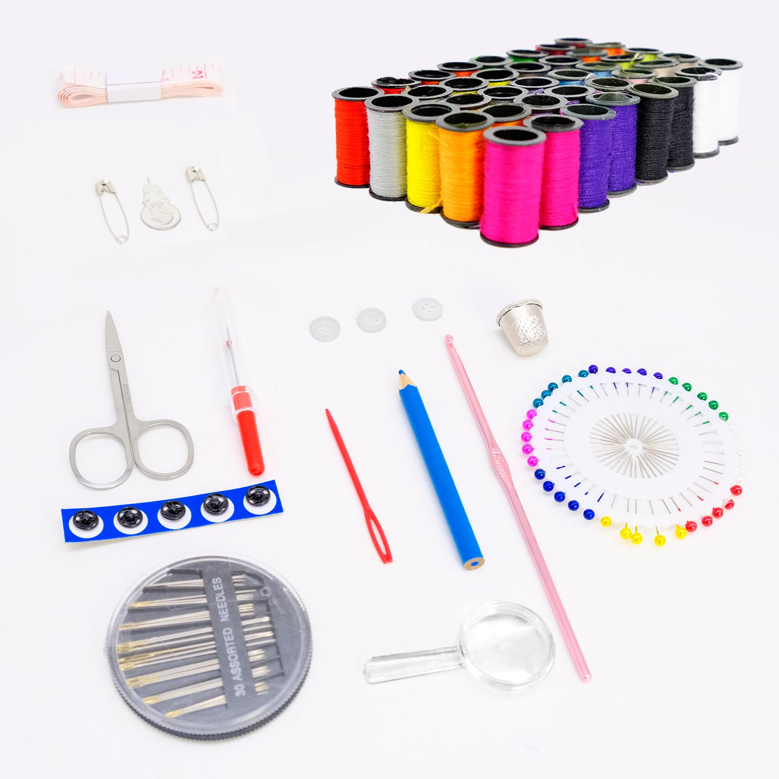 K di cuco portatile, strumenti per cucire domestici, 10 pezzi/set, scatola per fili, ago da rammendo, infilatore, fornure per cucire a mano | SHEIN ALIA