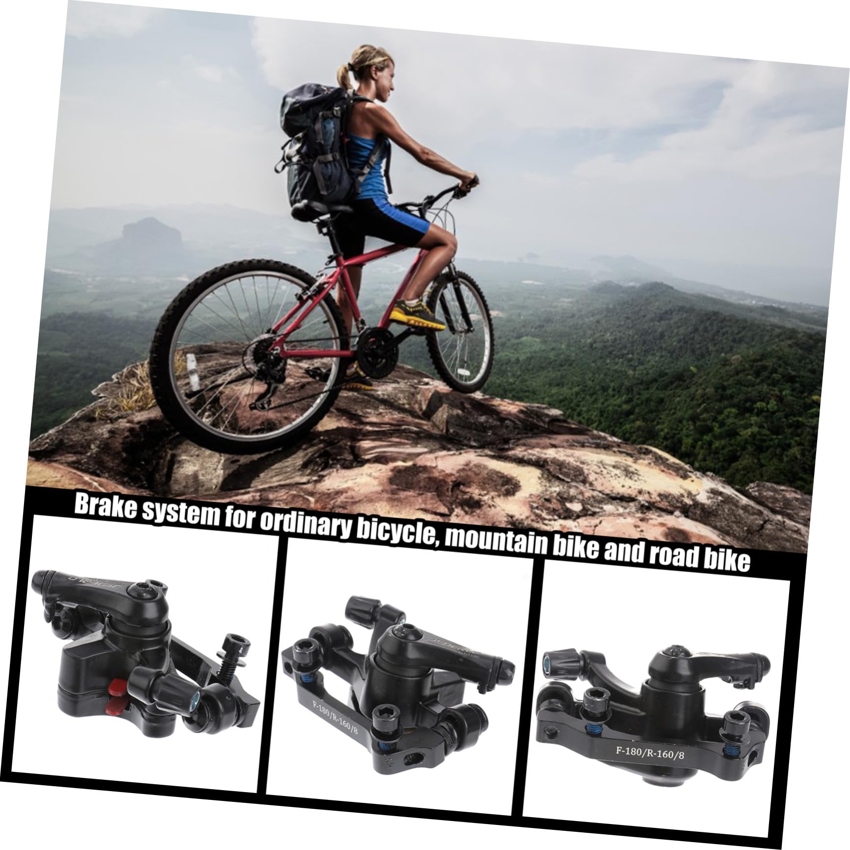 Toyvian Freno de Disco de Bicicleta G3, Juego de 1 Set, Metal Negro