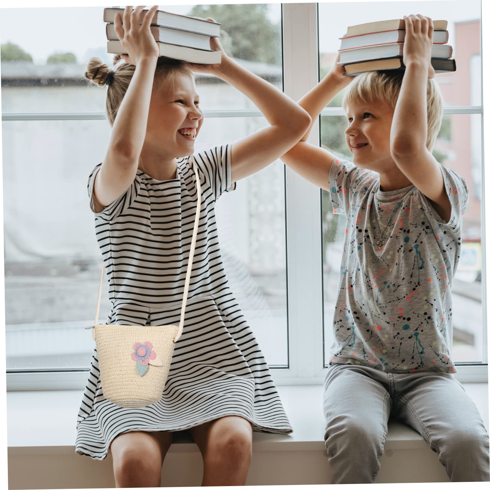 DECHOUS Sombrero De Sol con Bolso De Mano para Niñas para Playa y Fiestas De Té Protector UV