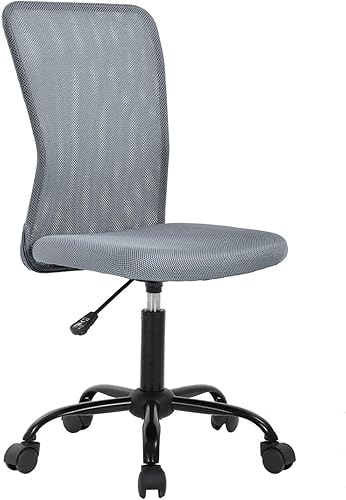 Silla de escritorio de oficina, silla de trabajo de malla sin brazos, silla ergonómica para computadora, silla giratoria con respaldo medio con