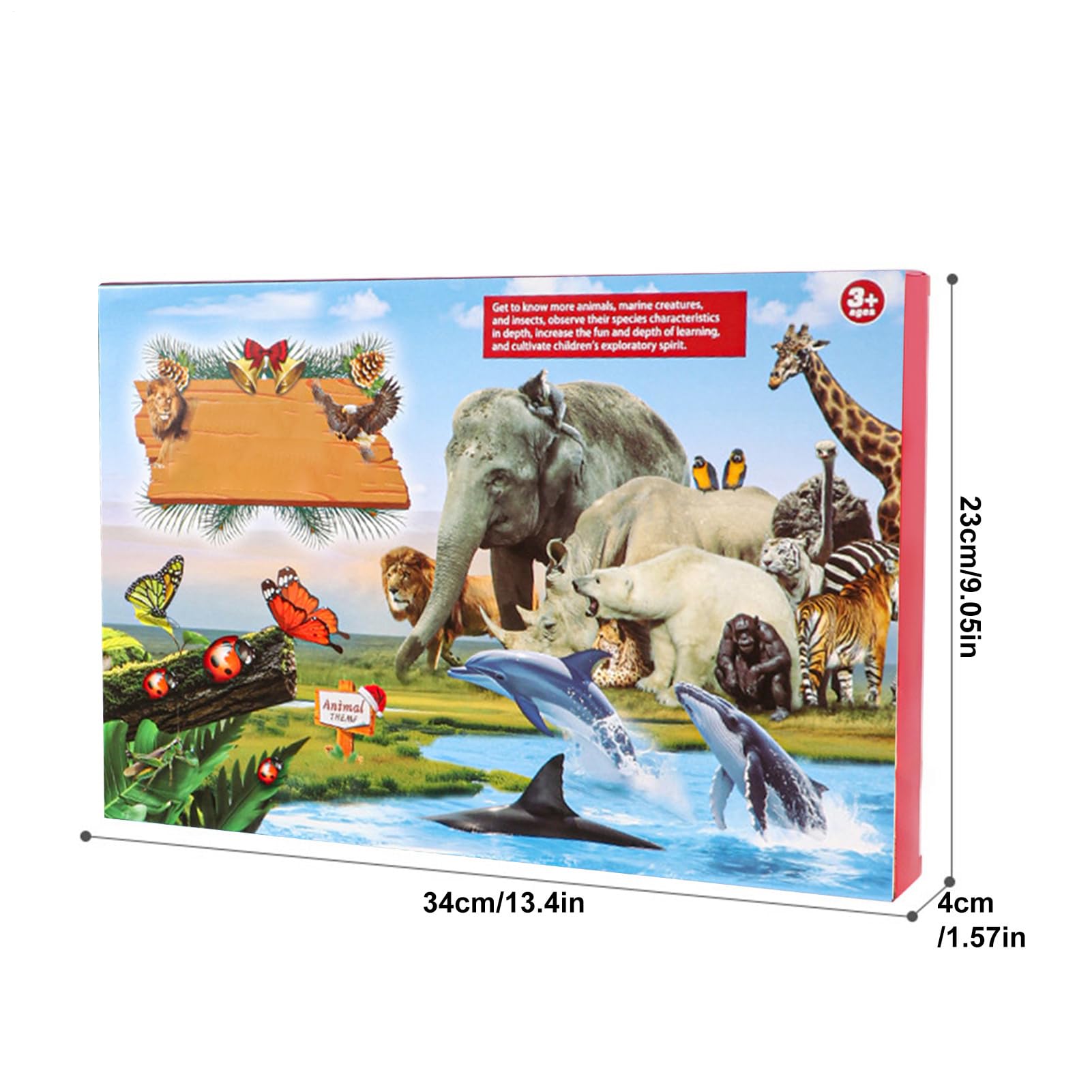 Calendario De Adviento Con Figuras De Animales Decoración 3D De Exploración | Calendario De Cuenta Atrás Con Figuras De Animales Para Escritorio Estantería Niños Jóvenes