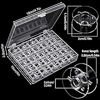 Vista 2 de 50 bobinas, bobinas de plástico para máquina de coser Brother, bobinas de coser con estuche de bobina, bobina para Sin-ger/Bro-Ther, bobinas