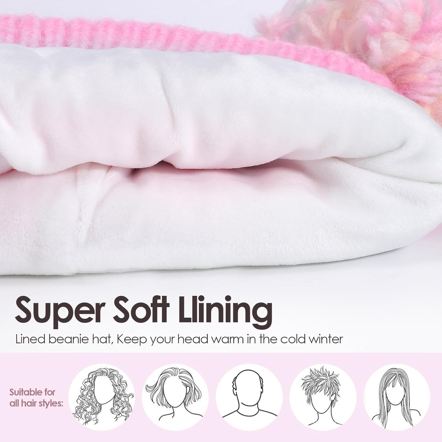 Kids Winter Hat Gloves Scarf Set for 2-15 Years Girls Warm Fleece Lined Pompom Beanie Hat Neck Warmer and Gloves - Image 4