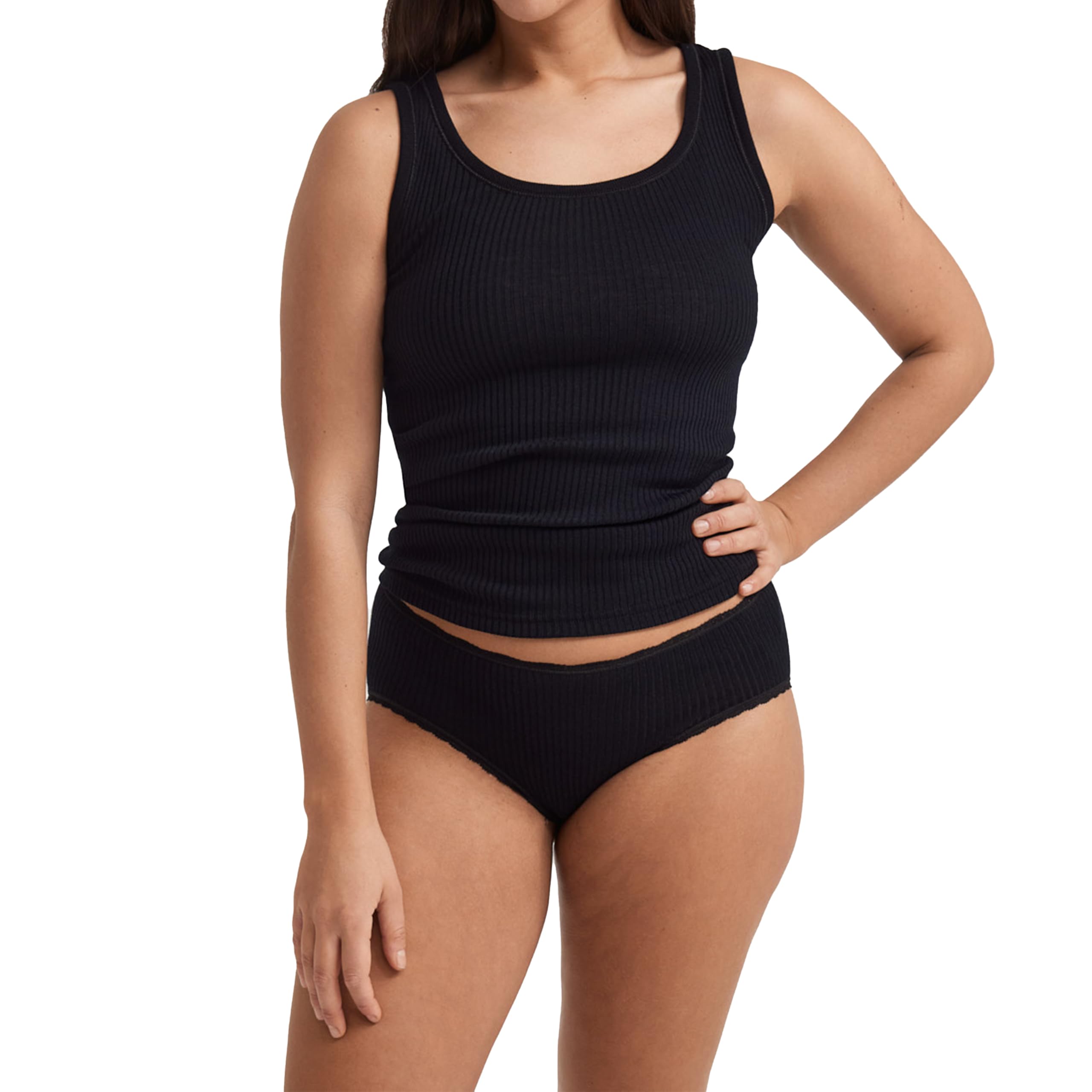 DILLING Women's merino wool midi briefs - Black 16