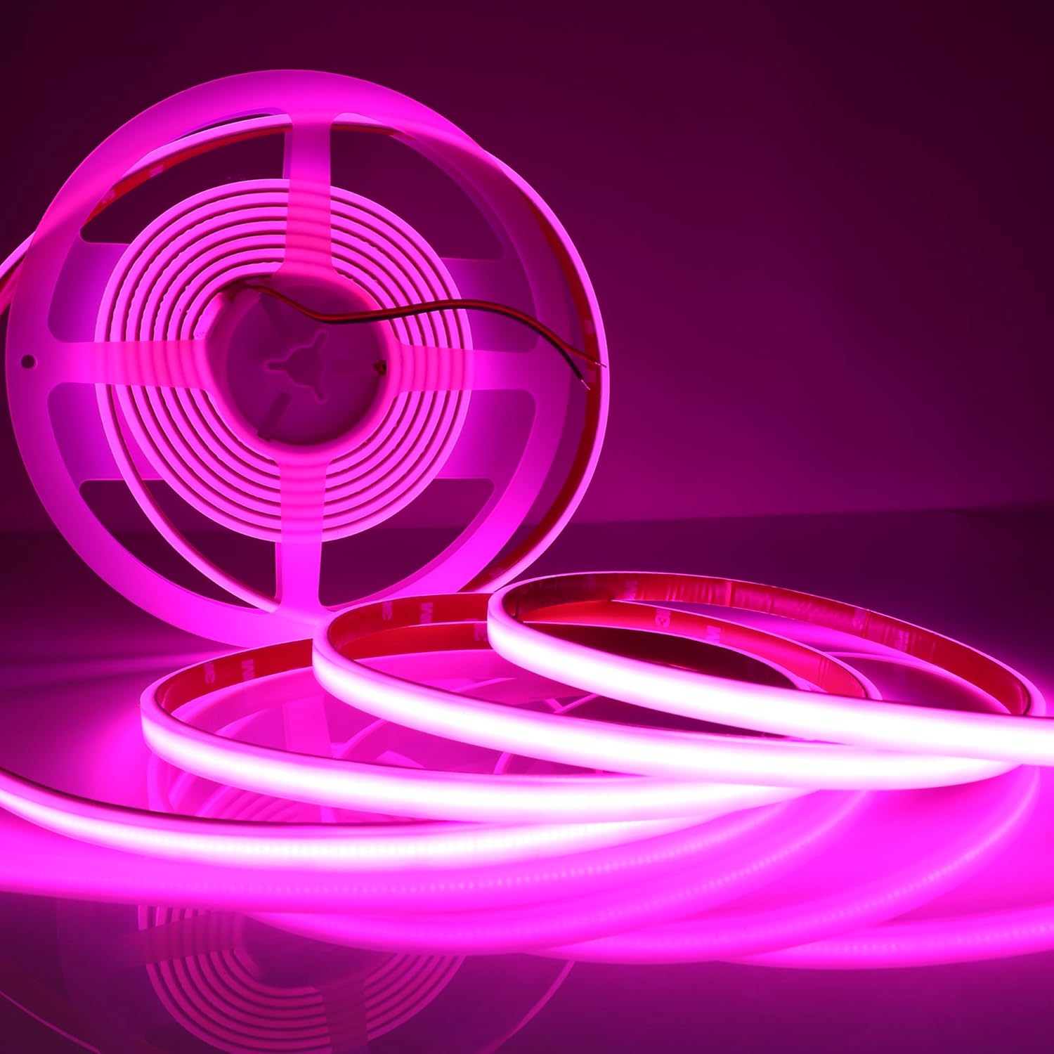 LEDENET COB LED Strip Lights Pink 480LEDs/m DC12V 16.4ft/5m Waterproof IP67 High Density LED Rope Lights for Outdoor Cabinets Desks Party DIY Decor