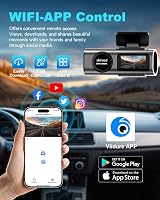 zhiroad 4K WiFi Autós Menetrögzítő Kamera 64GB SD Kártyával, 1.47" IPS Kijelző, 170° Széles Látószög, Éjjellátó, Parkoló Mód - 4K Front 3