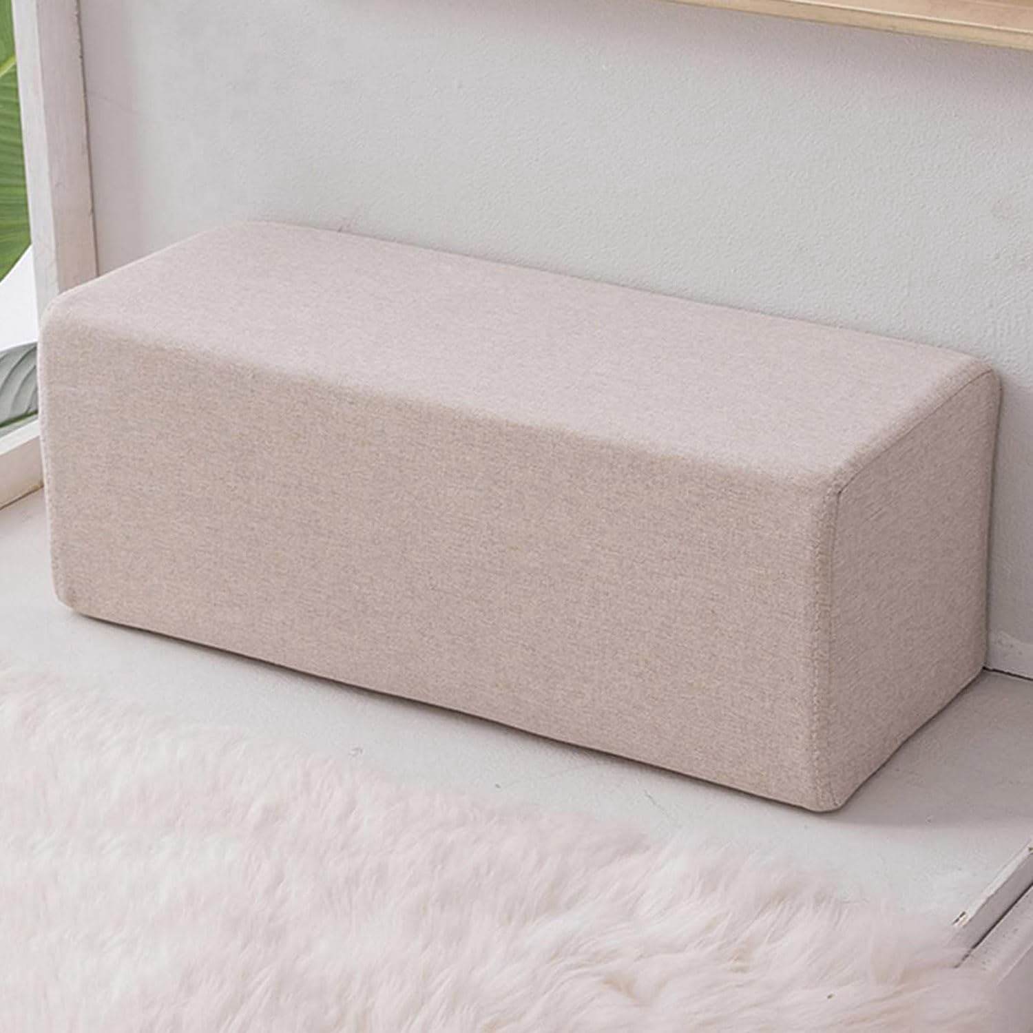 Cuscino cilindrico per bracciolo del divano, cuscino di supporto per bracciolo del divano, letto lungo, riempitivo per spazi vuoti, per materasso (15 x 15 x 50 cm, beige)